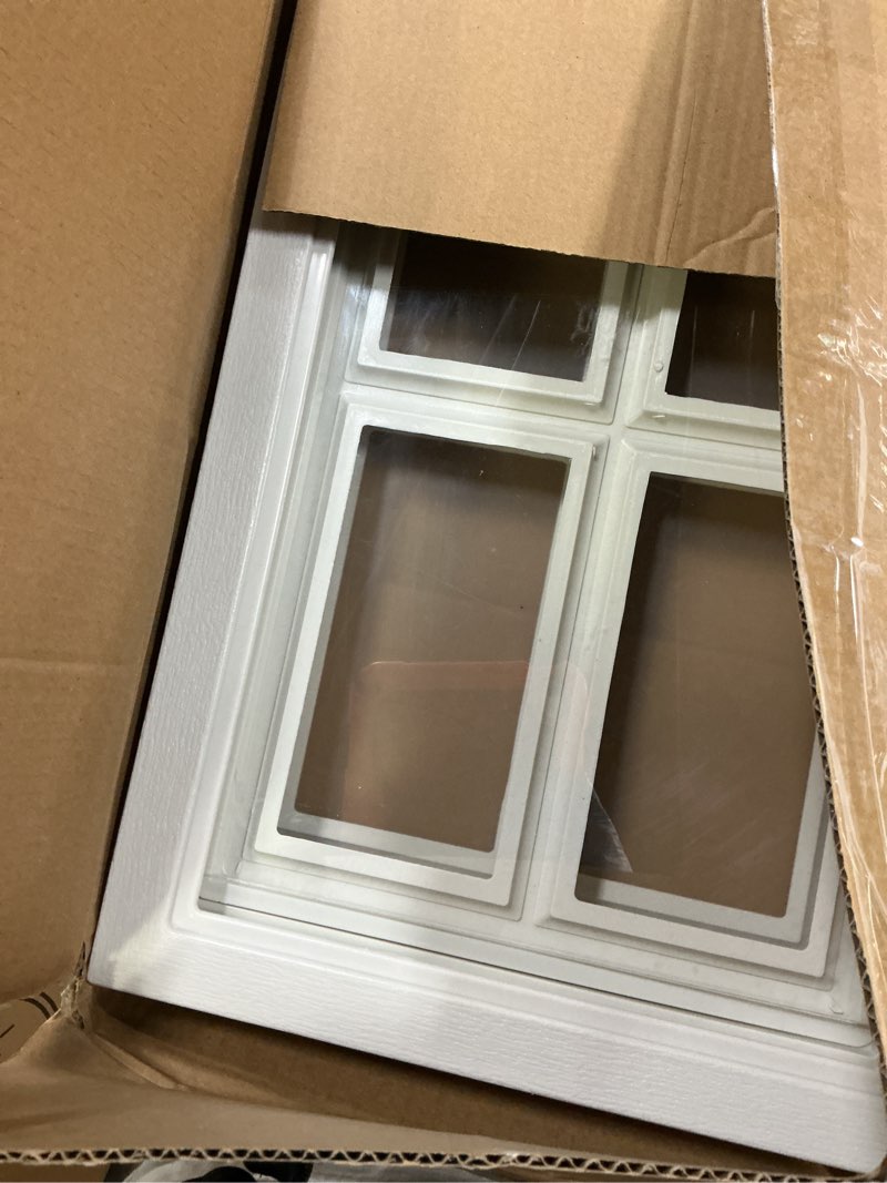 Condition photo showing As Is for 2 Pack Cross Garage Door Windows, 20.7" x 13.8" Replacement Vinyl Window Inserts with Acrylic Transp
