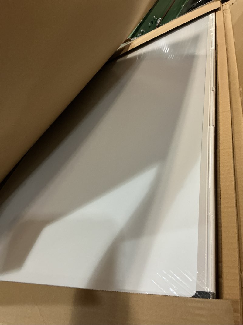 Condition photo showing New/Like New for vusign magnetic white board kit for wall 36" x 24", 1 dry eraser & 2 multicolor markers & 4 magnetic pins, sliver reinforced aluminum frame for home, school, office