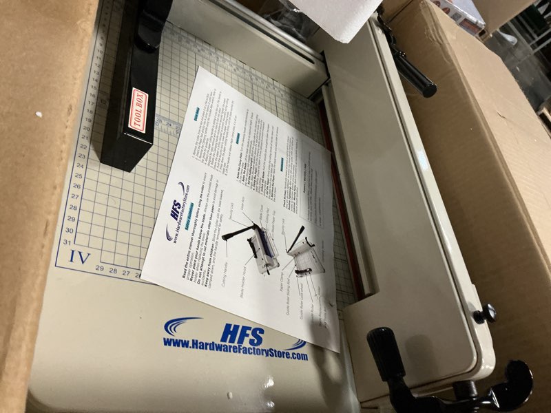 Condition photo showing Good Condition for hfs(r) heavy duty guillotine paper cutter 400 sheet capacity | solid steel construction (a4-12'' paper cutter)