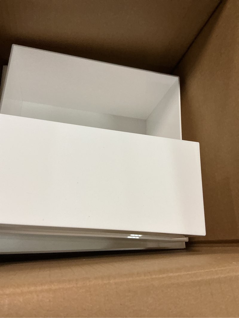 Condition photo showing Good Condition for buffet risers, food display risers for party, glossy white acrylic risers display stand for buffet table, catering displays for dessert, cube box nesting riser with hollow bottoms (8"x9"x10" 6pcs) 8"x9"x10" 6pcs white