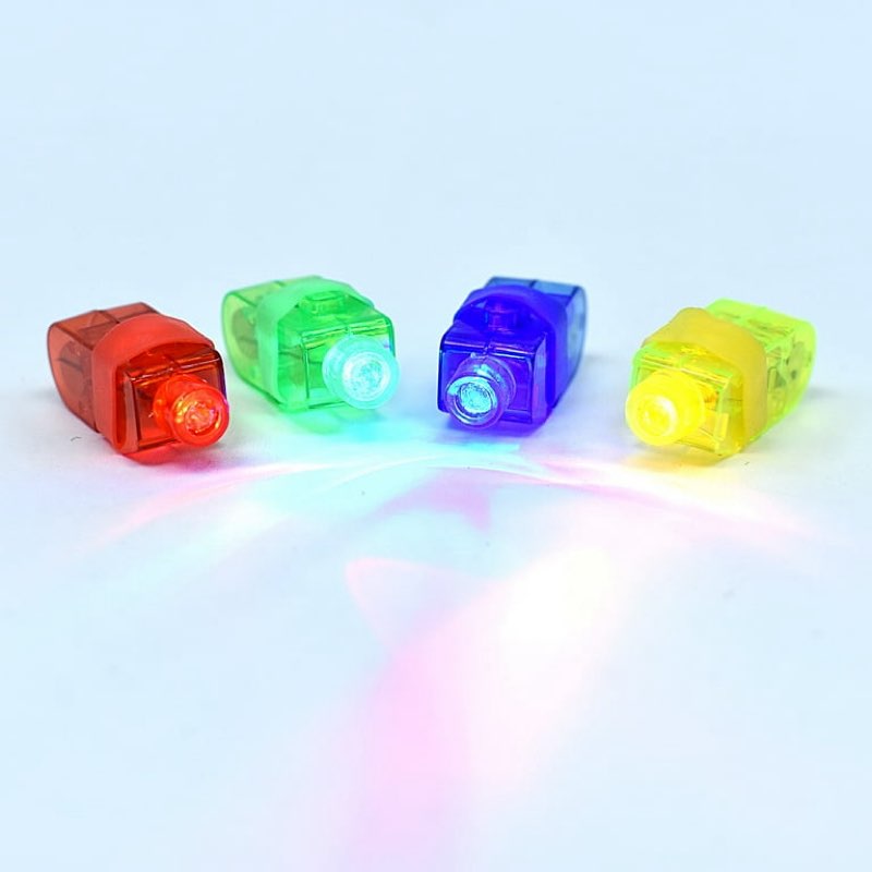 30 pcs Flashing LED Glowing EDM Rave Blinking Finger Light Set Halloween Dance Party Favor Lights  