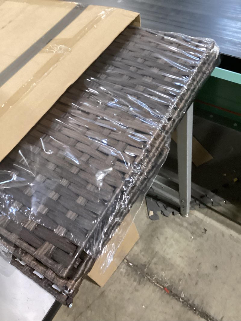 Condition photo showing Good Condition for SONGMICS Laundry Hamper with Lid, 23.8 Gallon (90 L) Synthetic Rattan Clothes Laundry Basket with Lid and Handles, Foldable, Removable Liner, Chestnut Brown ULCB051K02 Chestnut Brown 90 L