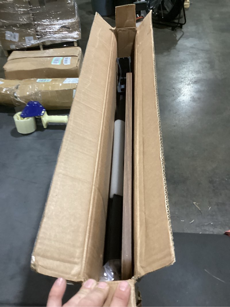 Condition photo showing As Is for joymoop black 47.2" folding desk, no assembly small foldable desk for home, office, wooden top folding computer desk for working, writing, studying - large size 47.2" width black