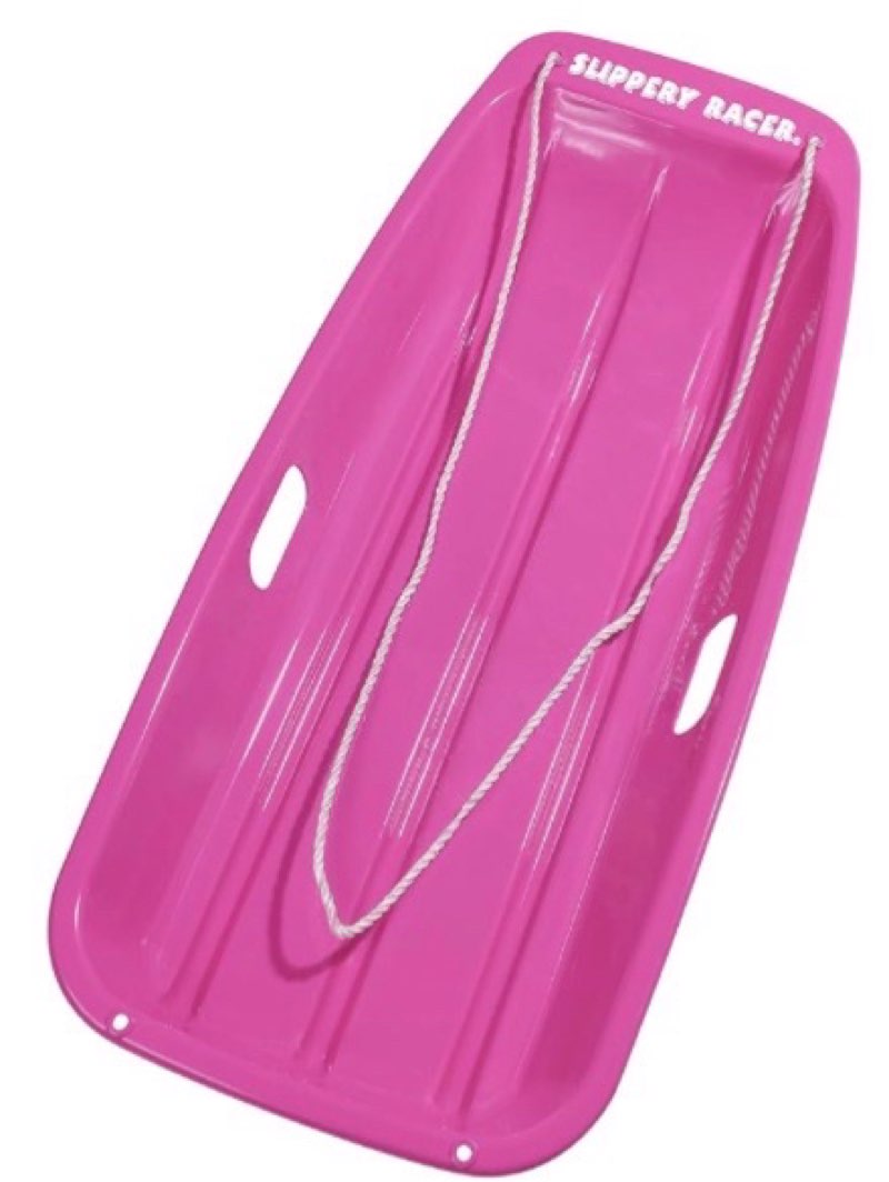 slippery racer downhill sprinter flexible kids toddler plastic cold-resistant toboggan snow sled wit pink