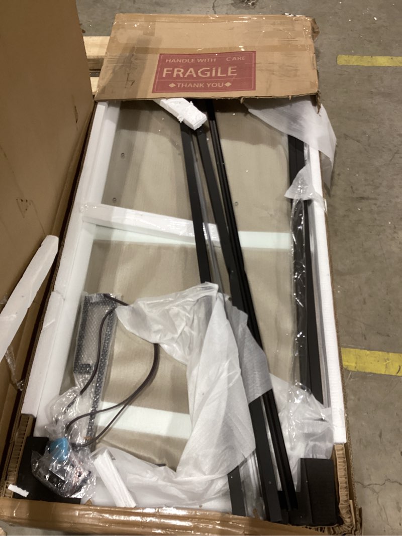 29-30?W x 72?H Pivot Frameless Glass Shower Door With Towel Bar And 1/4?(6mm) Clear Tempered Glass For Bathroom INCOMPLETE 