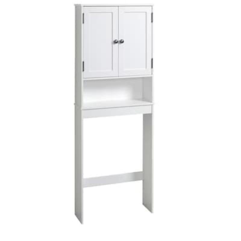 style selections 22.95-in x 64.25-in x 7.32-in white 3 -shelf over-the-toilet storage