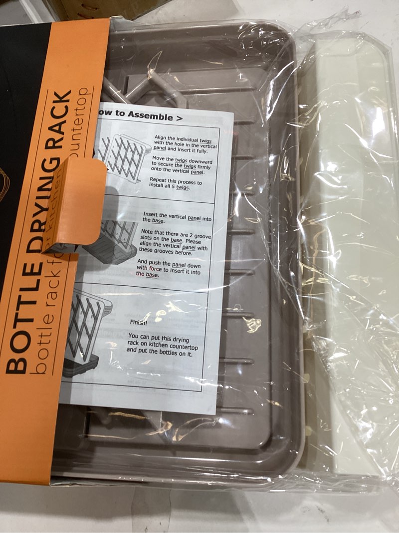 Condition photo showing New/Like New for SpaceAid Baby Bottle Drying Rack with 20 Hooks, Space Saving Kitchen Bottles Rack Dryer, Vertical Baby Bottle Holder Organizer for Countertop Storage Accessories (White and Taupe)