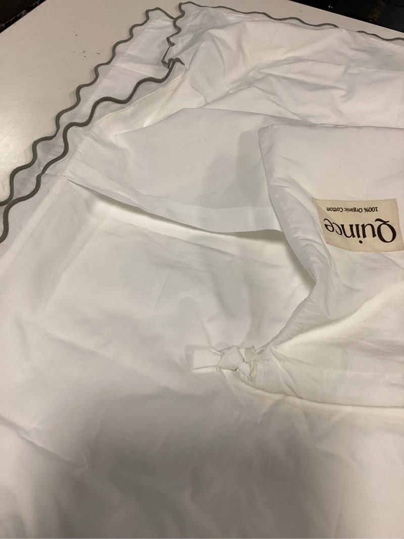 Condition photo showing Good Condition for king sham set white/green