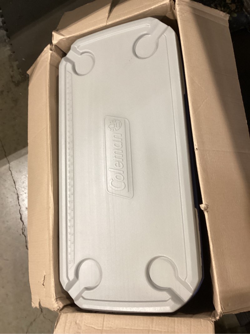Condition photo showing Good Condition for coleman classic series insulated portable rolling cooler with wheels, leak-resistant outdoor hard cooler keeps ice up to 5 days, 100-quart 100qt twilight