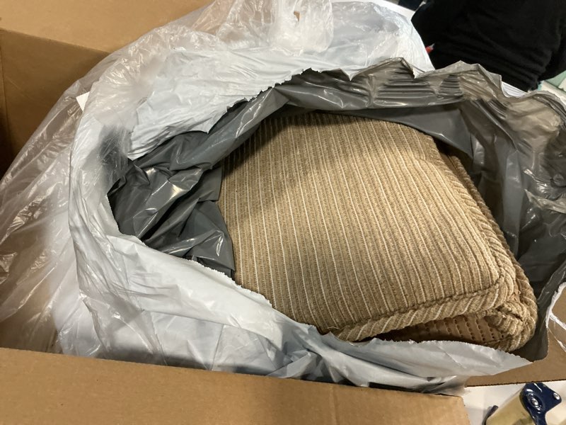 Condition photo showing Good Condition for Klear Vu Porch Rocking Chair Cushion Set for Indoor and Outdoor Use, Assembled in The USA, Easy to Clean Stylish Seat and Back Pads with Fabric Ties, 20" x 17" x 2", Natural