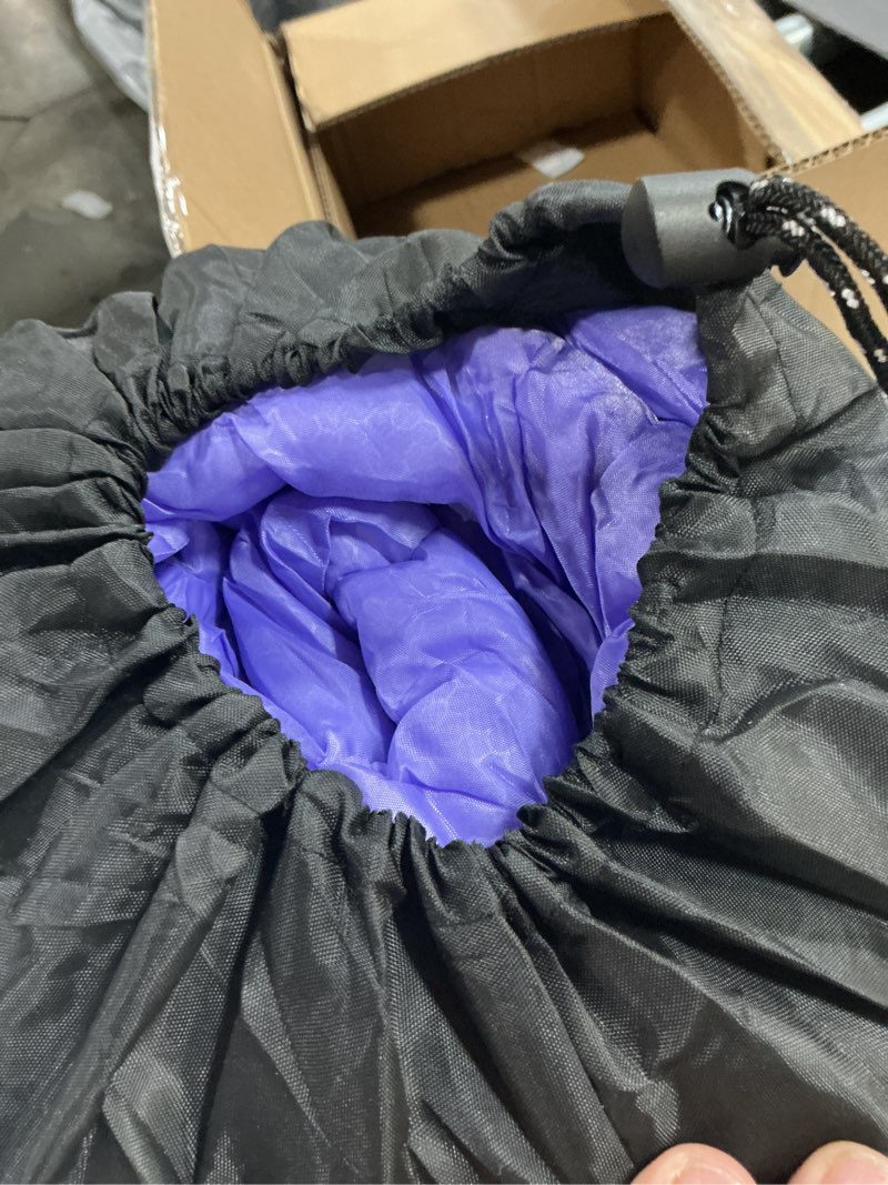 Condition photo showing As Is for camping sleeping bag, 32? sleeping bags for adults kids teens cold weather warm sleeping bag winter for 3-4 season camping, camping gear equipment, traveling, and outdoors dark purple & light purple