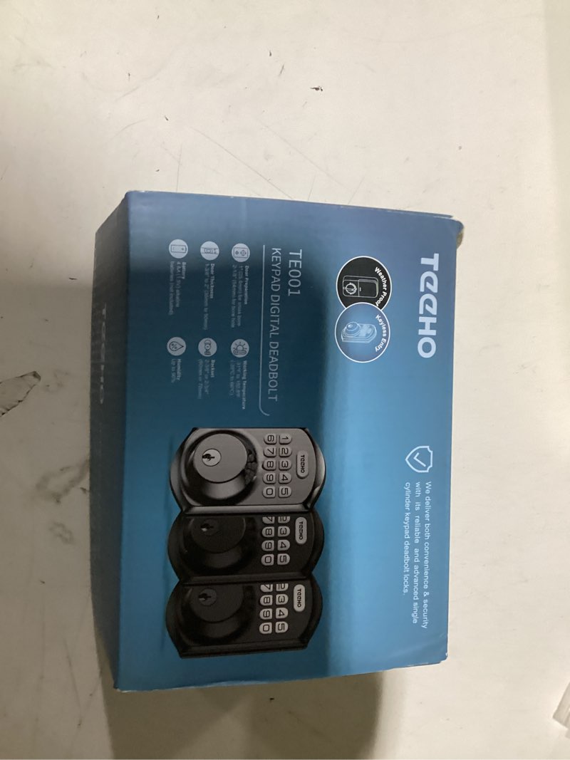 Condition photo showing New/Like New for TEEHO TE001 Keyless Entry Door Lock with Keypad - Smart Deadbolt Lock for Front Door with 2 Keys - A