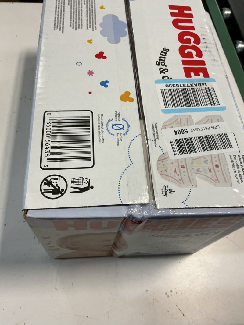 Condition photo showing New/Like New for huggies size 5 diapers, snug & dry baby diapers, size 5 (27+ lbs), 84 count, packaging may vary size 5 84