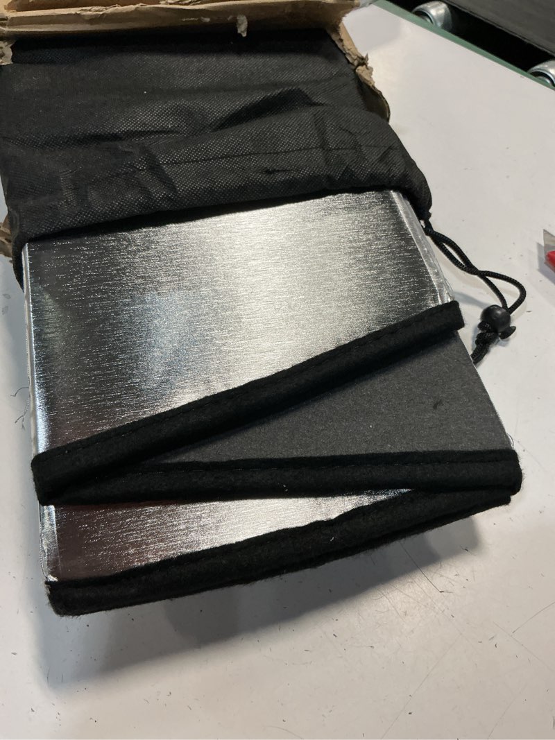 Condition photo showing Good Condition for pigenius windshield sunshade for ram 1500 2019-2024 with 5 inch wide sensor - metallic metallic silver 2019–2024 5" sensor