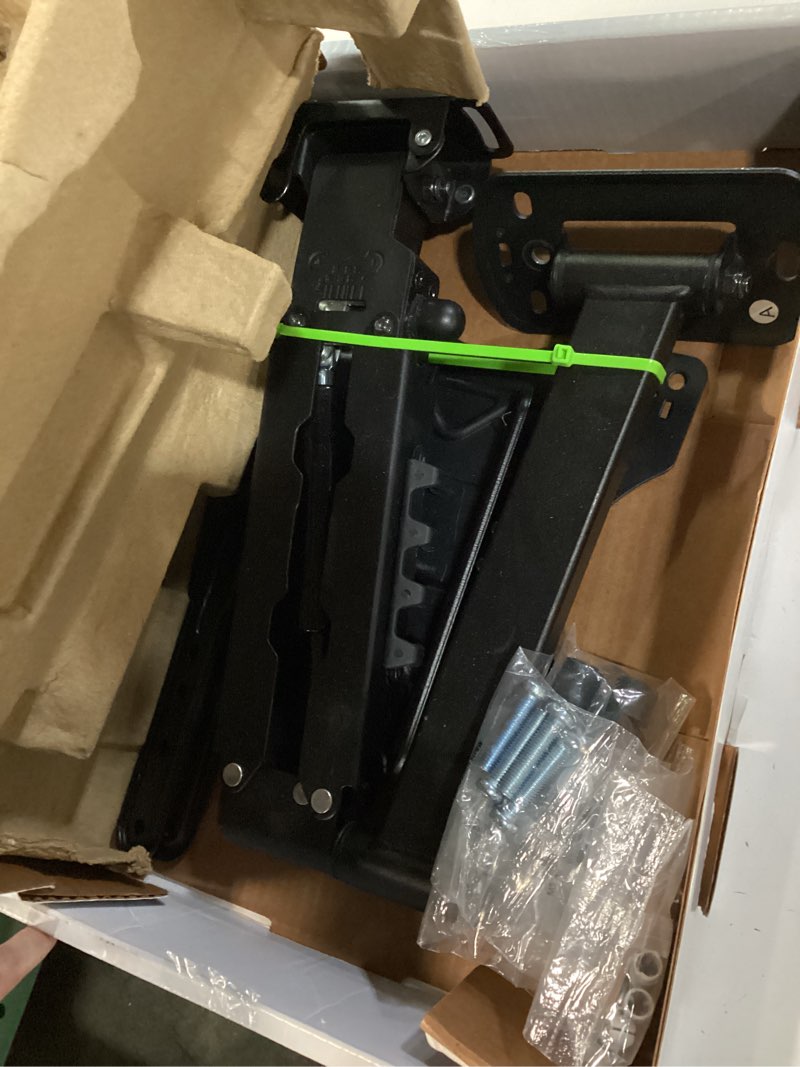 Condition photo showing As Is for onn spring assisted full motion mount for 24" to 65" tvs, etl listed, holds upto 66 lbs