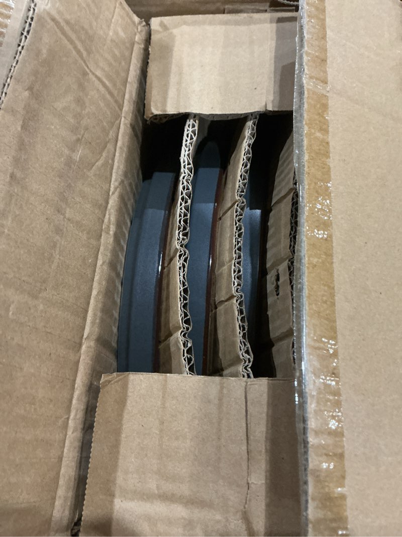 Condition photo showing Good Condition for famiware nebula ridge stoneware dinnerware sets for 8, 24 pieces plates and bowls sets, dishes set, microwave and dishwasher safe kitchen plates, charcoal charcoal set(24pcs)