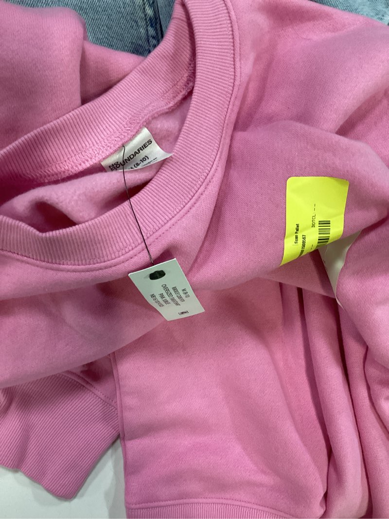 Condition photo showing Good Condition for no boundaries pink sweatshirt m