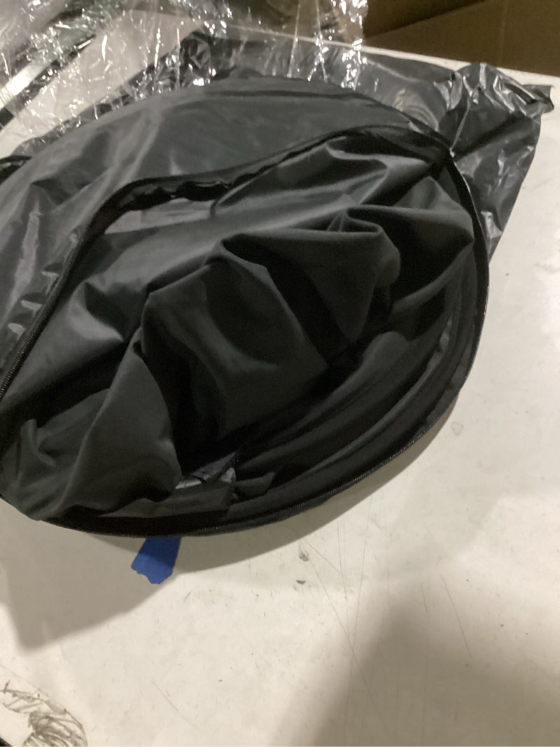 Condition photo showing As Is for Black White Screen Chair Backdrop, 56inch Collapsible 2-in-1 Black Screen and White Screen Portable Pop Up Background for Video Chats, Webcam, Photography, Photo Zoom, Streaming Games