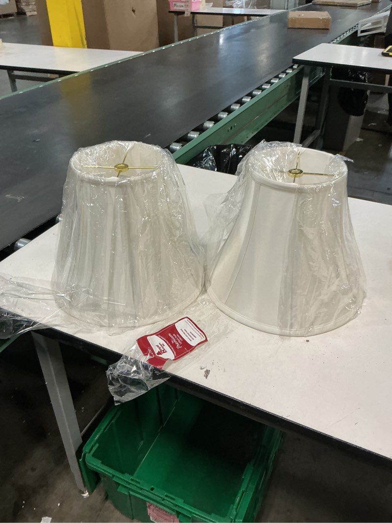 Condition photo showing Good Condition for royal designs, inc. bs-704-12wh-2 true bell basic lamp shade, 6.5" x 12" x 10.5", white, 2-pack white - set of 2 6.5 x 12 x 10.5 (spider)