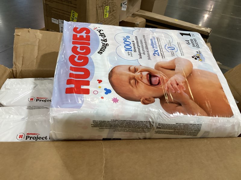Condition photo showing Good Condition for huggies snug & dry diapers -size 1 - 256ct
