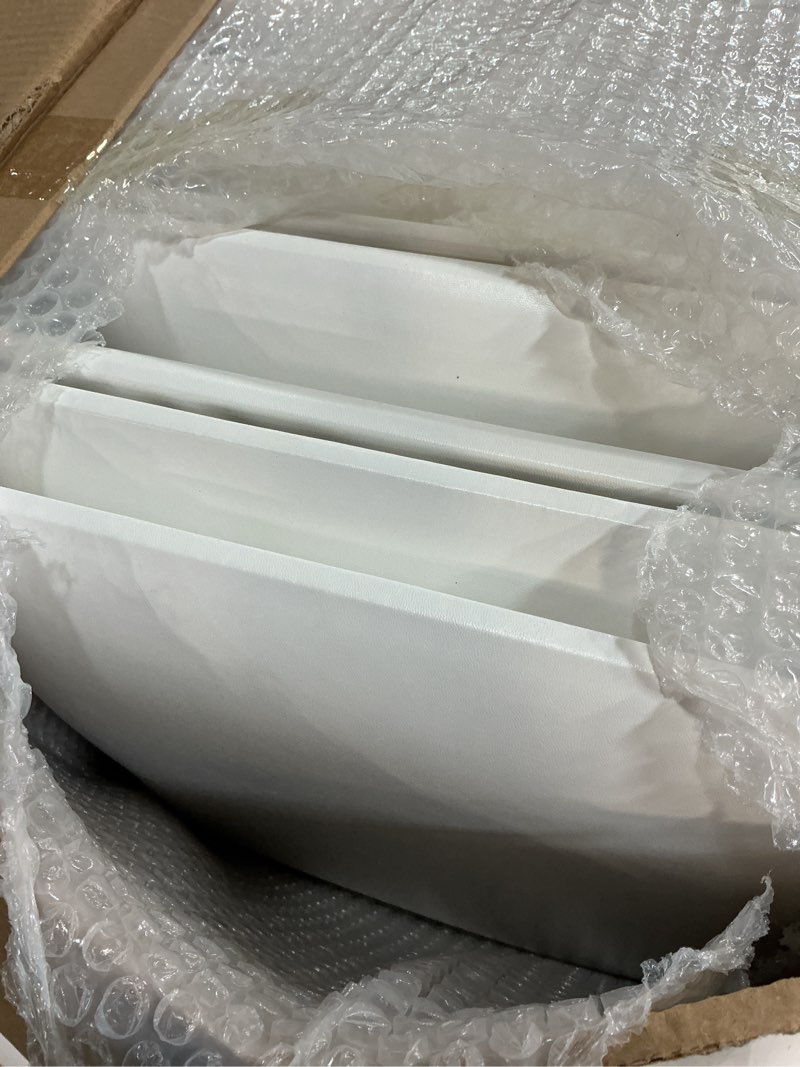 Condition photo showing Good Condition for 3d anti-collision wall padding for kids, white peel and stick headboard panels, self-adhesive headboard panels for wall, bedroom/living room upholstered wall panel(9 pack -11.8" x 11.8") 11.8 in (w) x 11.8 in (l)-9 pack white
