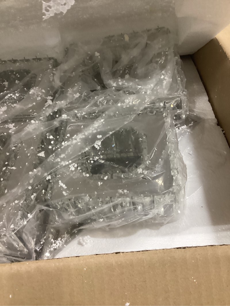 Condition photo showing New/Like New for 22" Crystal Chandelier Square Flush Mount Ceiling Light Modern LED 4 Lights Crystal Chandelier for Dining Room Bedroom Kitchen (Warm)