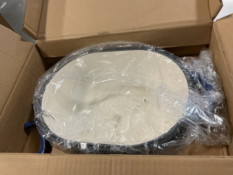 Condition photo showing As Is for Enameled Cast Iron Sourdough Bread Oven, Dutch Oven, Loaf Cast Iron Bread Pan for Homemade Bread Baking, Meatloaf Pan with Lid, 7QT, Blue 7 QT Blue