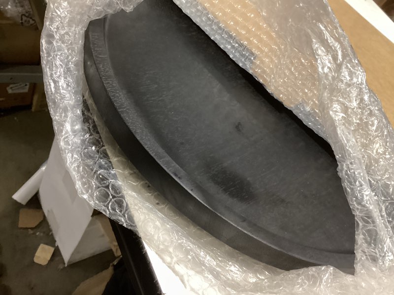 Condition photo showing Good Condition for round wooden serving tray, 13.8 inch acacia decorative tray for home decor, coffee table, farmhouse style wood tray for small candle, vases, jewelry organizer, home kitchen tabletop decor, black black 13.8"