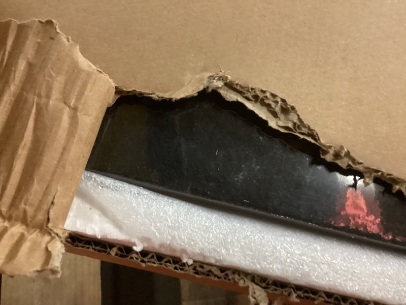 Condition photo showing Good Condition for Yuzzy Wood Panels for Wall and Ceiling - 108 x 11 Inch Wood Slat Acoustic Panels 2 PCS - Modern Sound Absorbing Wall Panels for Interior Wall Decor for Home, Office, Studio - Rustic Gray Oak 2pcs - 108 * 11 in Rustic Gray Oak