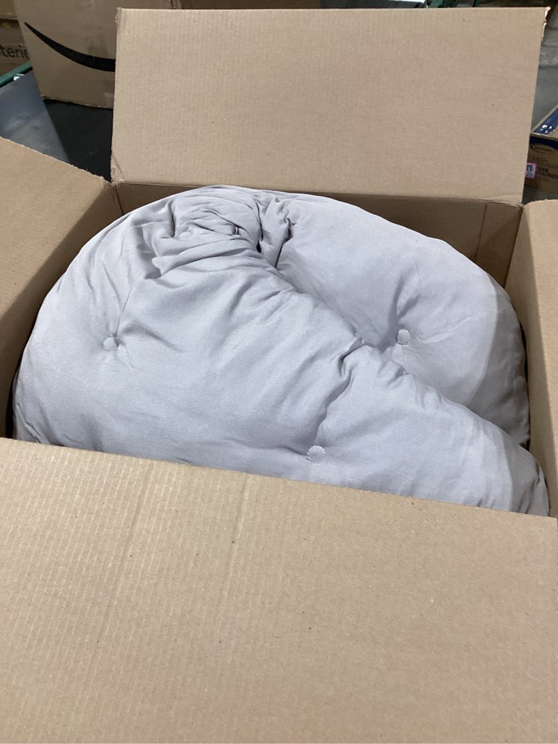 Condition photo showing As Is for Papasan Chair Cushion Outdoor, Round Papasan Cushion Indoor with Ties, Waterproof Circle Seat Pad for Porch Patio Garden, 45 in Antique Beige, Cushion Only Antique Beige 45 x 6 x 45 Inch INCOMPLETE 