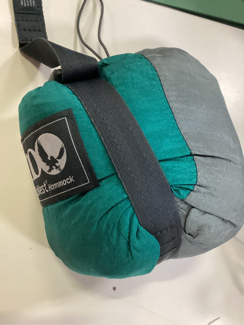 Condition photo showing Good Condition for eno, eagles nest outfitters doublenest lightweight camping hammock, 1 to 2 person, special edition colors, atc optical illusion | charcoal