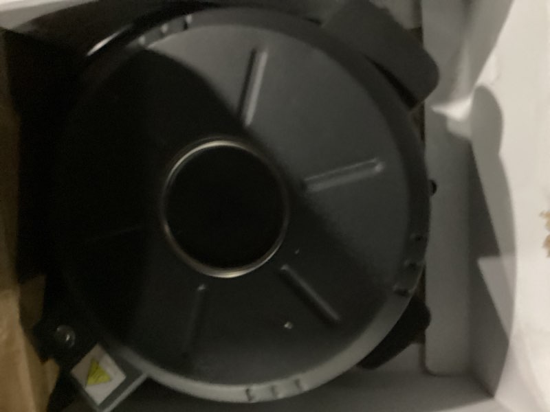 Condition photo showing New/Like New for chefman everything maker & pizza oven – 1440w countertop electric pizza maker with 12” nonstick cooking plates, plus makes quesadillas, omelettes and more, with indicator lights and vertical storage 13" x 15" x 4" midnight