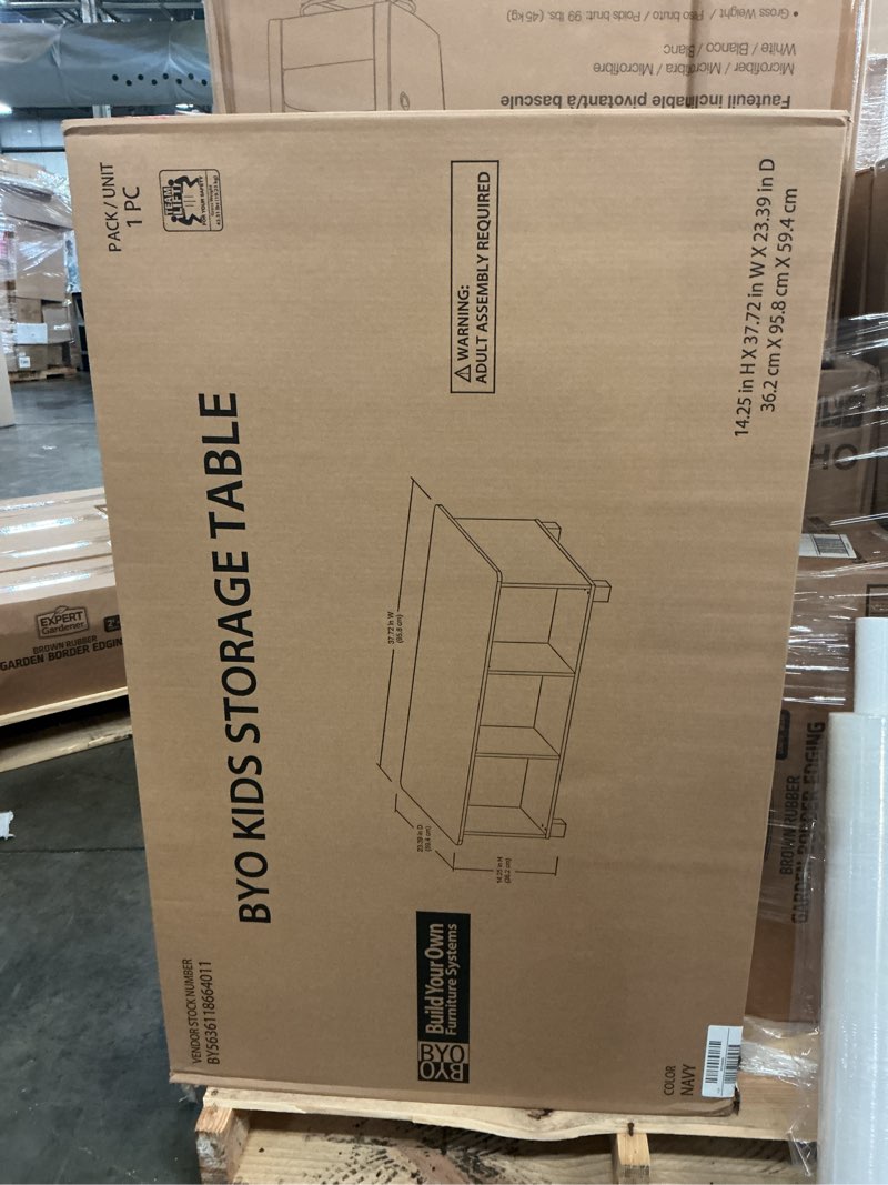 Condition photo showing New/Like New for byo kids activity and cube storage table navy blue