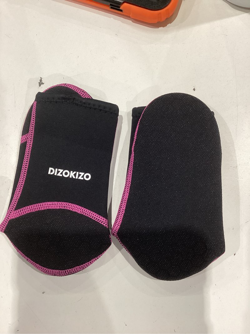 Condition photo showing Good Condition for 3mm neoprene water socks, anti-slip wetsuit booties for sand proof beach volleyball, scuba diving surfing kayaking c-rose red line small