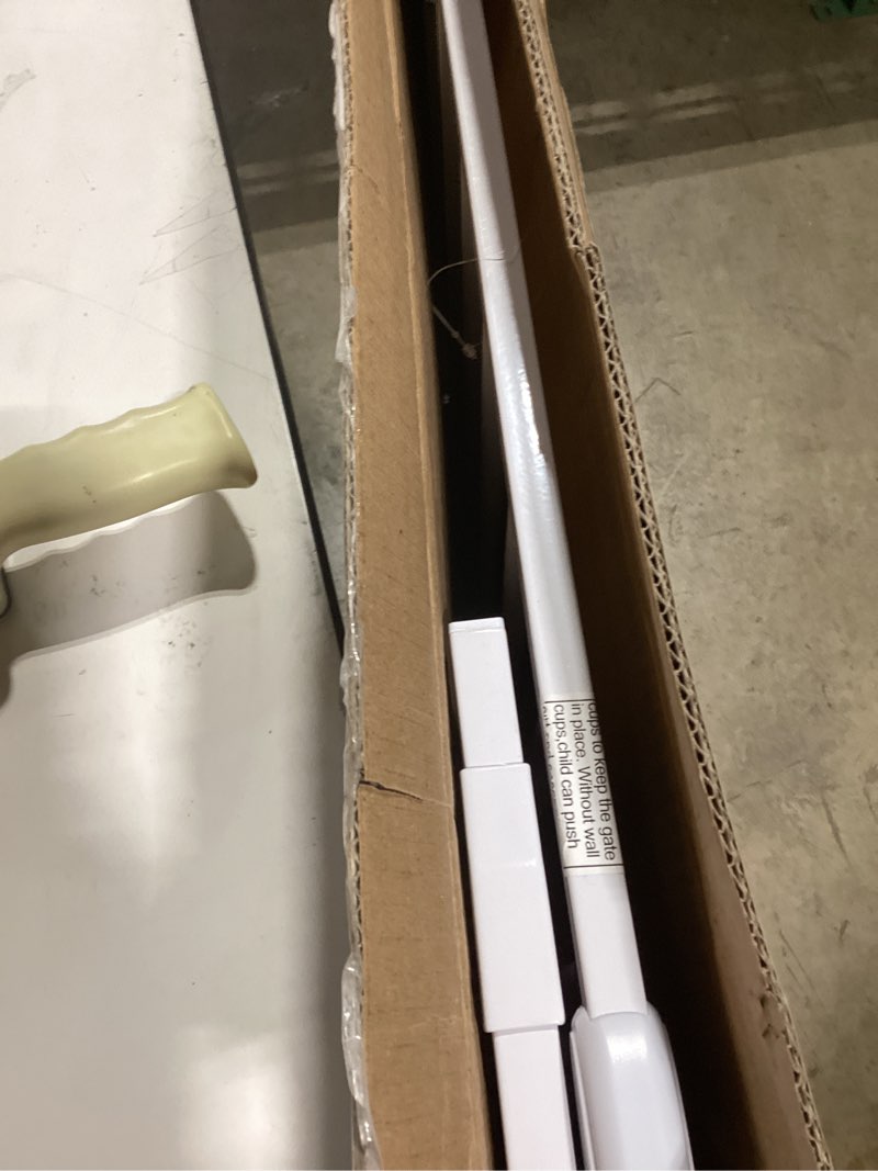 Condition photo showing New/Like New for 40" extra tall baby gate for stairs, auto close stroller friendly dog gate indoor for doorways, pressure mounted 29"-40" wide baby gate, easy walk through gate for children & pets, white white 29-40"wide, 40"tall