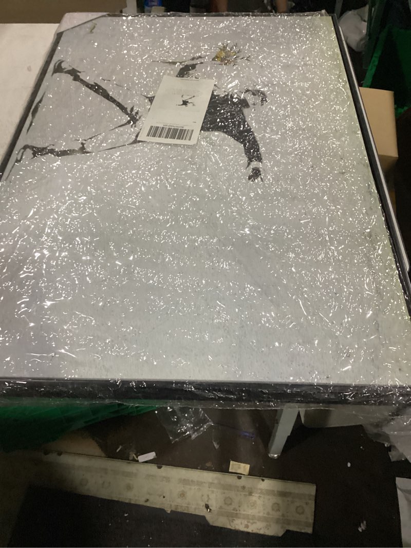Condition photo showing New/Like New for nwt framed canvas wall art for living room, bedroom banksy theme canvas prints for home decoration ready to hanging - 24"x36" inches 36"l x 24"w banksy-1904-q06