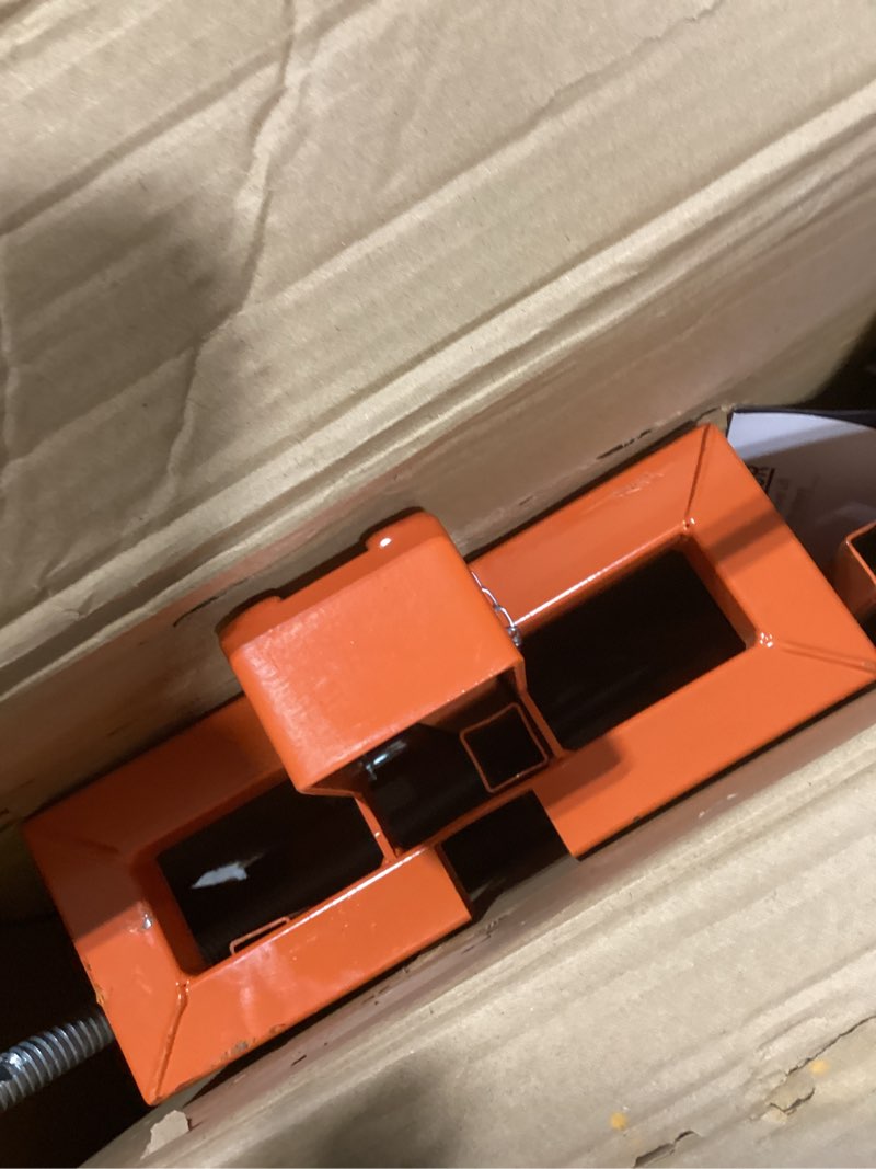 Condition photo showing New/Like New for lawn mower lift jack - lifting platform 882 lbs capacity for lawn mowers & gardentractors with manual & power tool handles orange