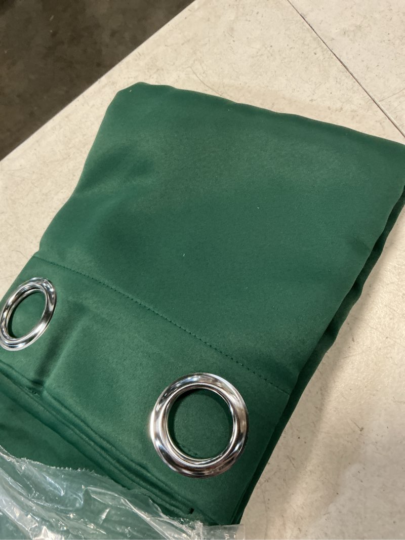 Condition photo showing Good Condition for chrisdowa grommet blackout curtains for bedroom and living room - 2 panels set thermal insulated room darkening curtains (forest green, 52w x 84l)
