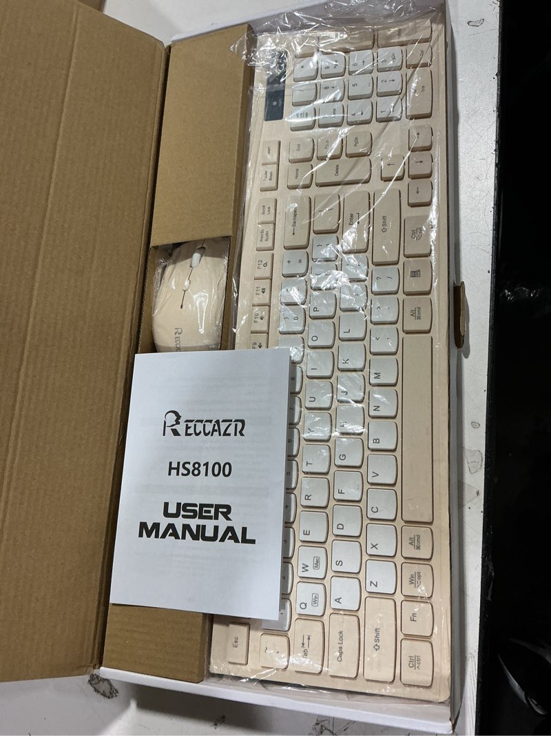 Silent Wireless Keyboard and Mouse Combo, Full-Sized Wireless Keyboard and Adjustable DPI Mouse, 2.4