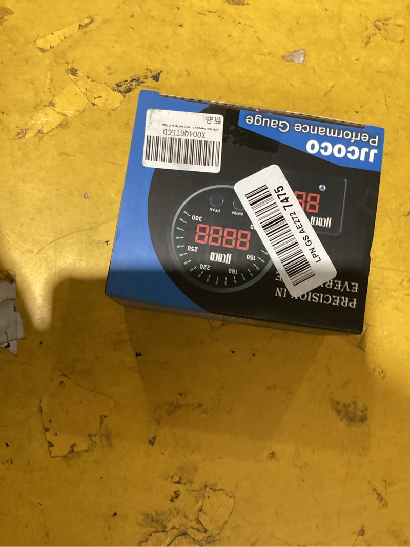 Condition photo showing As Is for water temperature gauge with 1/8npt sensor & bracket 300°f digital led display water coolant temperature gauge for cars trucks ships vehicle automotive boat marine 2”/52mm blue fahrenheit