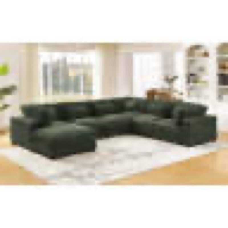 (incomplete)arliz 7 - piece 144\" wide reversible modular corner sectional with ottoman