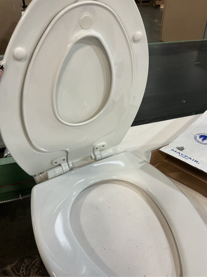 Condition photo showing Good Condition for mayfair by bemis nextstep2 wood white elongated soft close toilet seat