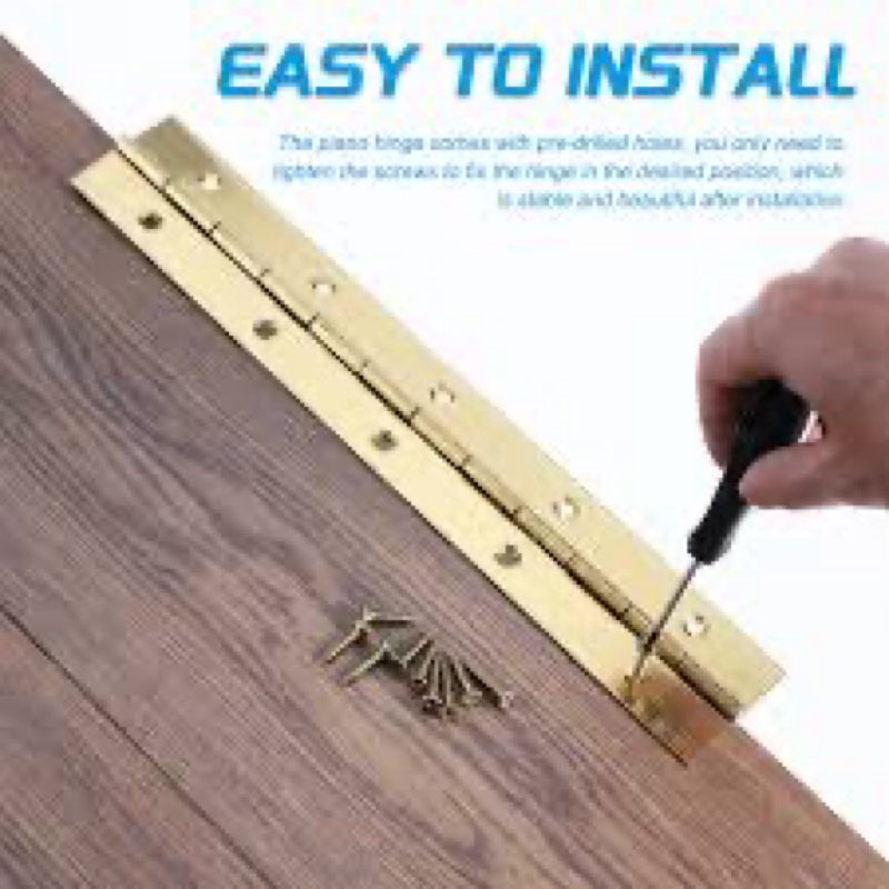 uxcell 2 pack piano hinge, 30" stainless steel continuous & piano hinges 2" open width 0.06'' thick 