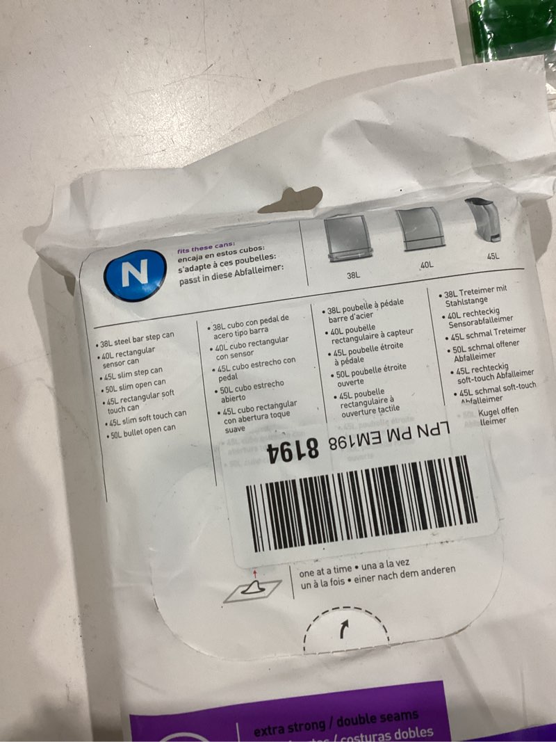 Condition photo showing Good Condition for simplehuman code n custom fit drawstring trash bags in dispenser packs, 20 count, 45-50 liter / 12-13 gallon, white white 20 count (pack of 1) code n