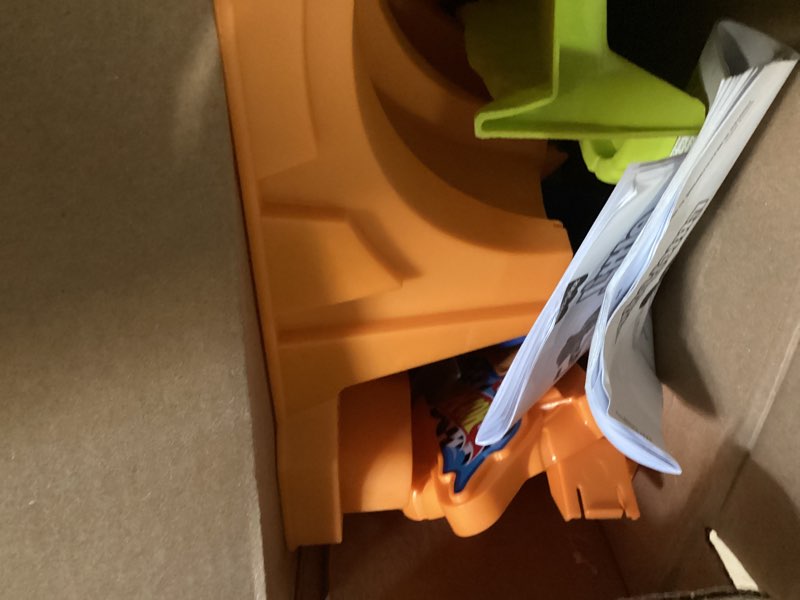 Condition photo showing New/Like New for Fisher-Price Little People Toddler Toy Hot Wheels Spiral Stunt Speedway Race Track Playset with 2 Cars for Pretend Play Kids Ages 18+ Months