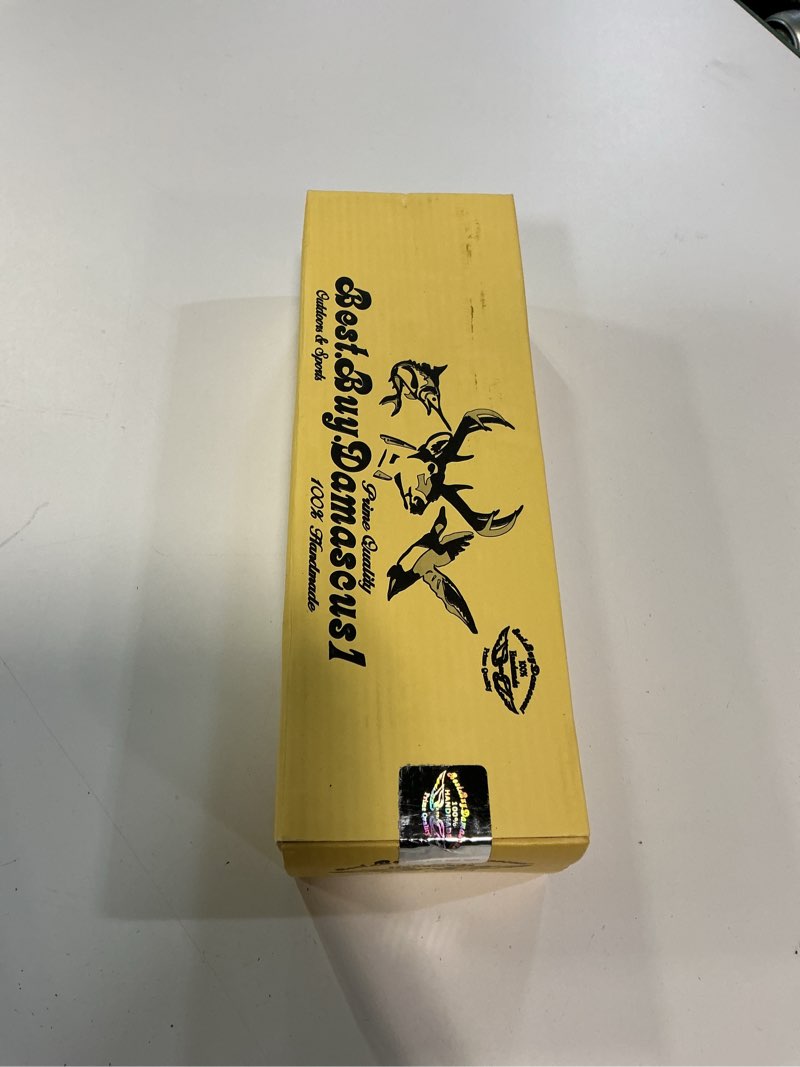 Condition photo showing New/Like New for Hunting Knife Buffalo Horn 8.2'' Fixed Blade Custom Handmade Damascus Steel Hunting Knife with Sheath Fixed blade knives for men knife