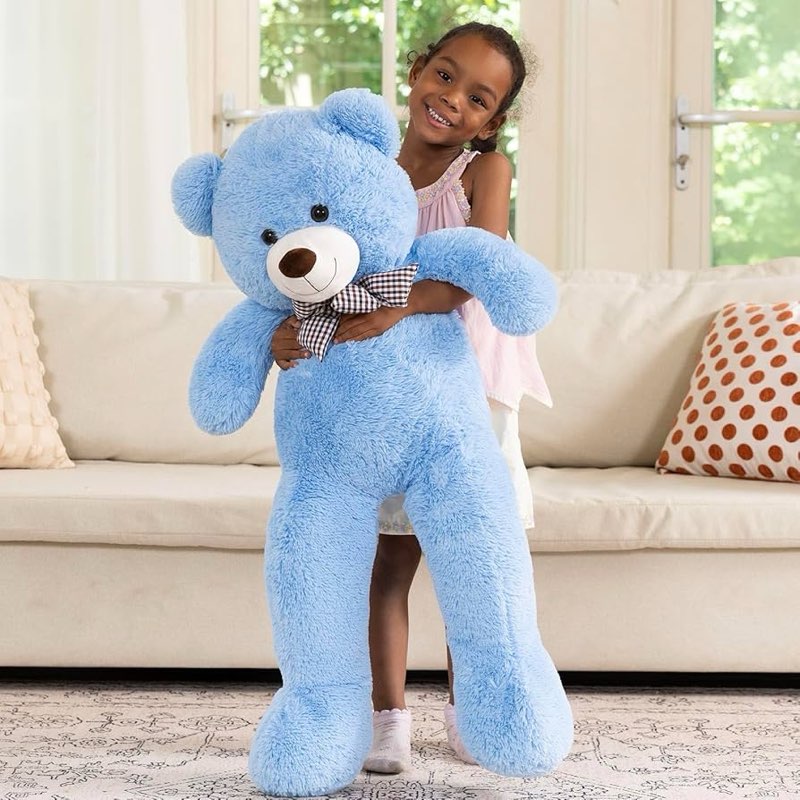 Soulchen 47 Inches Giant Bear Stuffed Animal Soft Large Bear Plush Oversized Stuffed Toys with Bow f