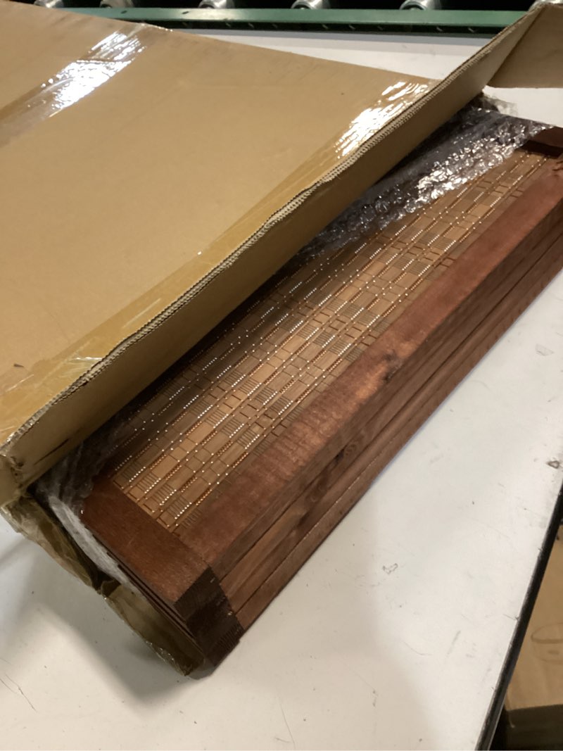 Condition photo showing Good Condition for furnnylane 4 panel short room divider screen,brown freestanding partition,small bamboo panel divider for room seperation,3.95 ft tall brown 4 panel