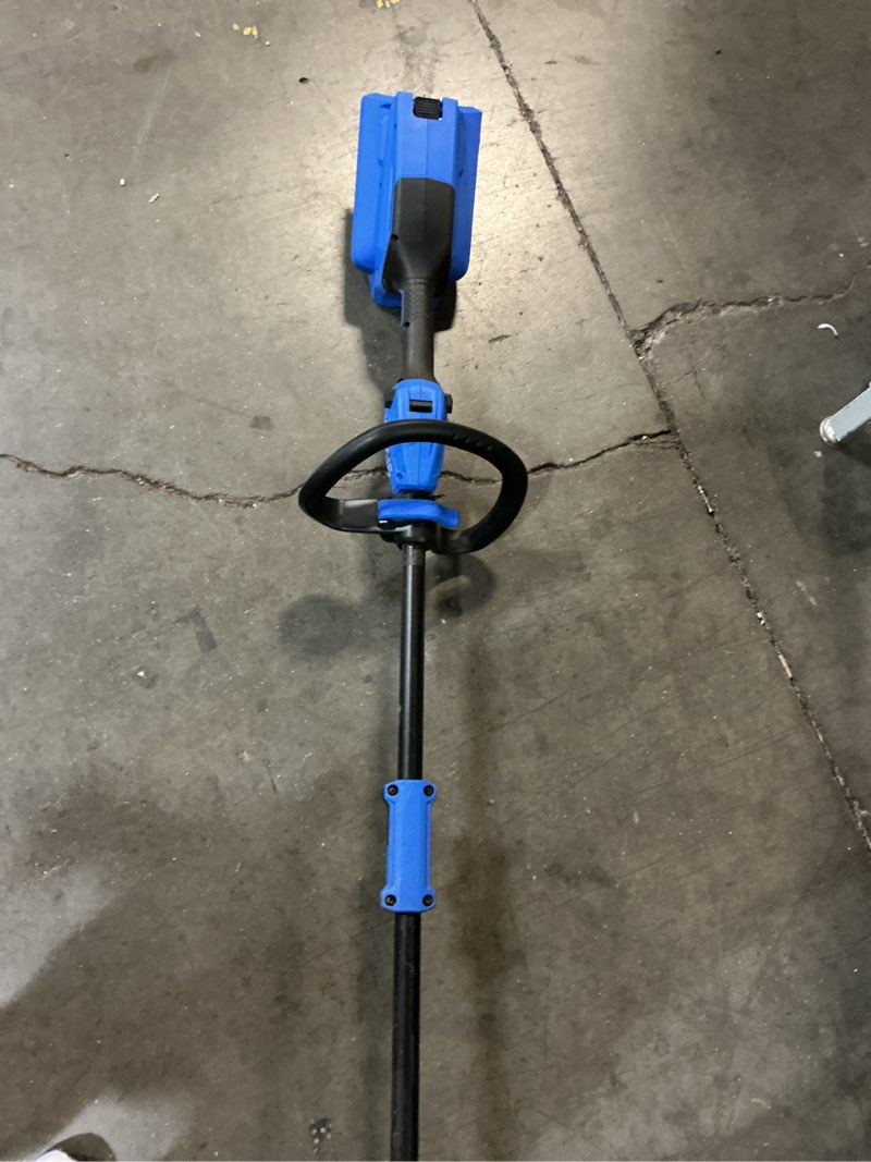 Condition photo showing As Is for kobalt gen4 40-volt 15-in straight shaft battery string trimmer 4.0 ah (battery included) (charger included)