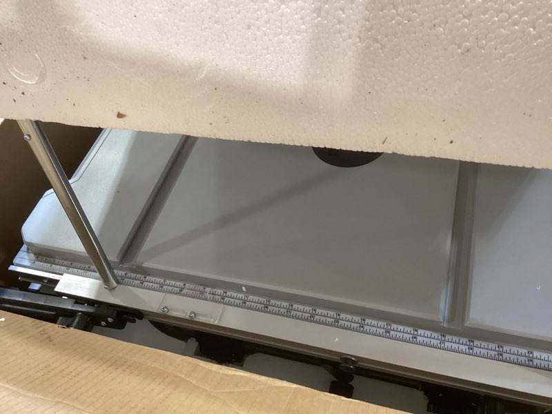 Condition photo showing Good Condition for Metabo HPT 10-Inch Table Saw, 15-Amp Power Saw with Large 28 3/4" x 22" Table, Best in Class Rip Capacity, Pro Level Motor, Durable Fold and Roll Stand, Adjustable Foot, C10RJS Metabo HPT C10RJS Table Saw
